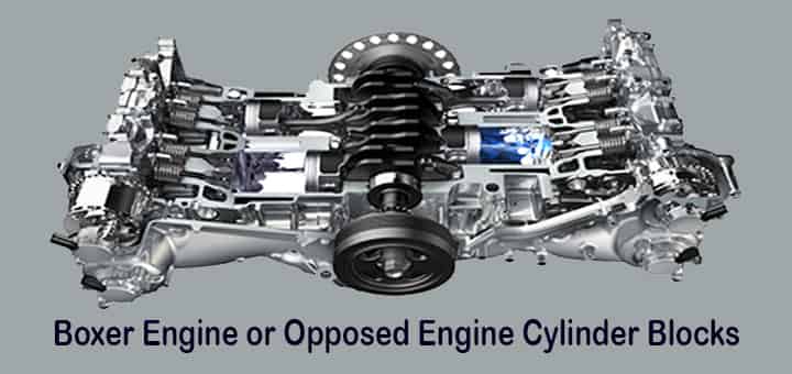 boxer engine opposed engine cylinder blocks types