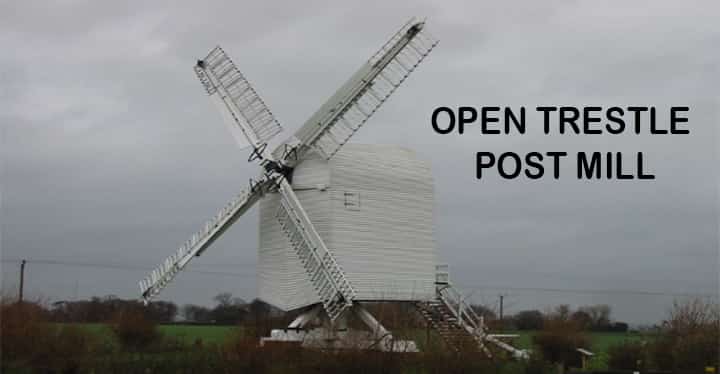 Open trestle post type windmill 